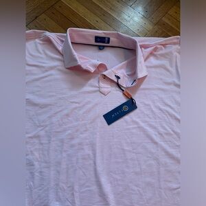 NWT Stitch XL Atlantic Stripe Golf Polo in “Pink Houses”